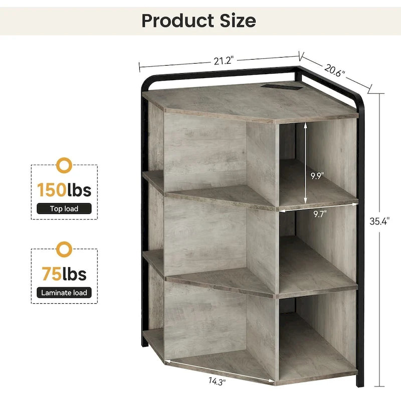 Meuble d'angle avec ports USB et prises de courant