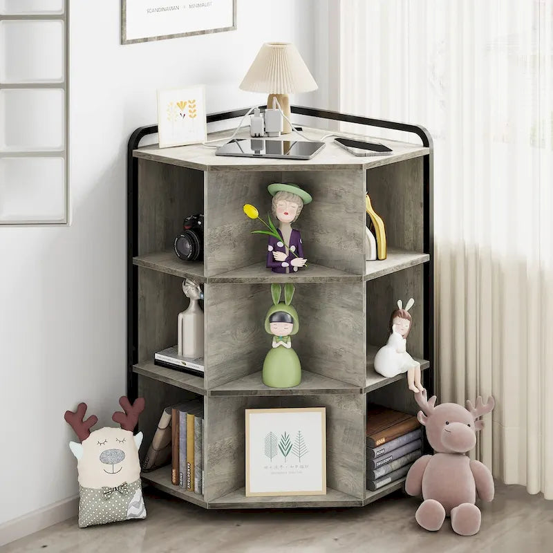 Meuble d'angle avec ports USB et prises de courant