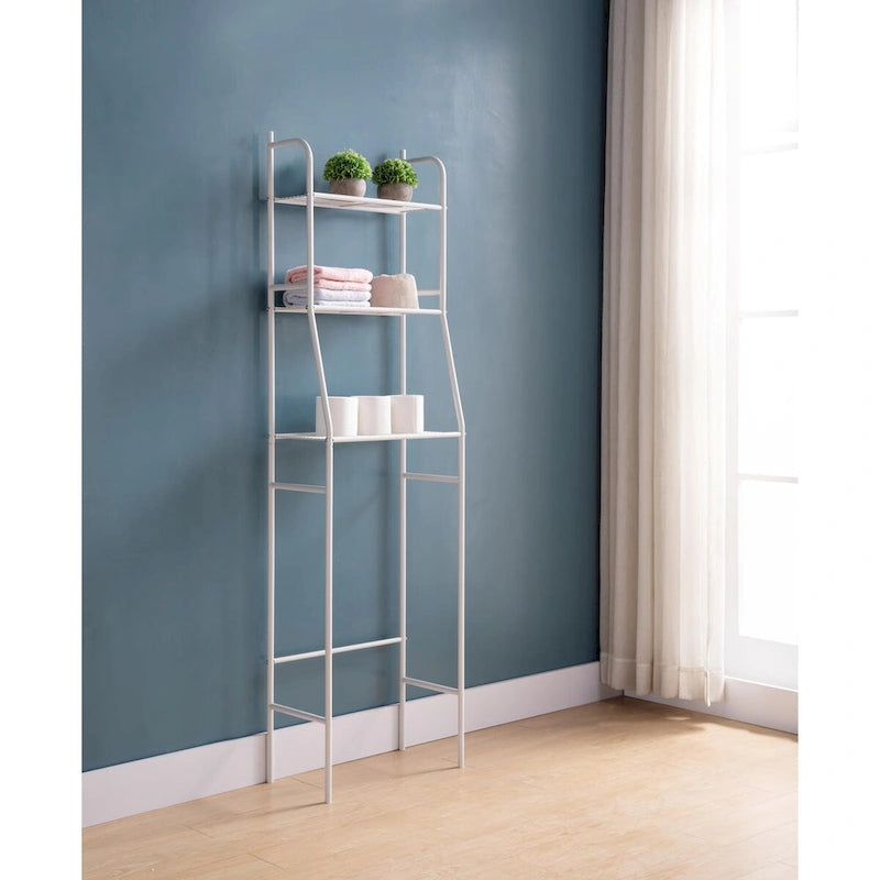 Étagère de rangement à trois niveaux au-dessus des toilettes pour salle de bain