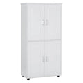 Tall and Wide Bathroom Floor Storage Cabinet Bathroom Storage Unit Freestanding Cabinet with 4 Doors Adjustable Shelves