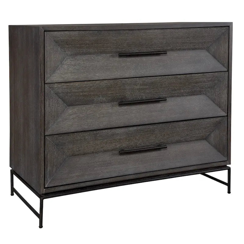 Commode d'appoint en noyer foncé – 32H x 36L x 18P