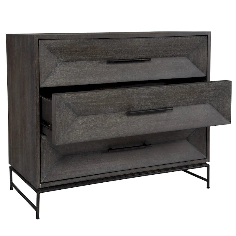 Commode d'appoint en noyer foncé – 32H x 36L x 18P